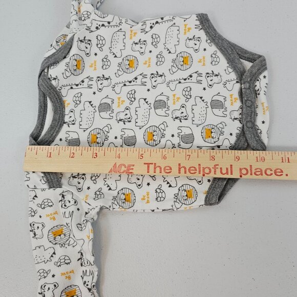 Newborn Baby Bodysuits 0-3M 3Pc Safari Zoo Animal Boys OnePiece Pajama Sleepwear - Picture 16 of 16